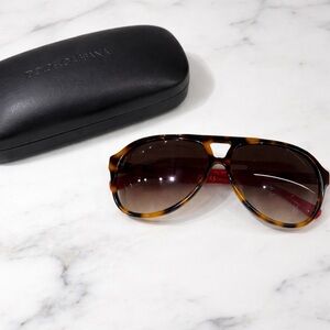 Dolce & Gabbana DG4169P “Weekend” Tortoise & Red Aviator Sunglasses